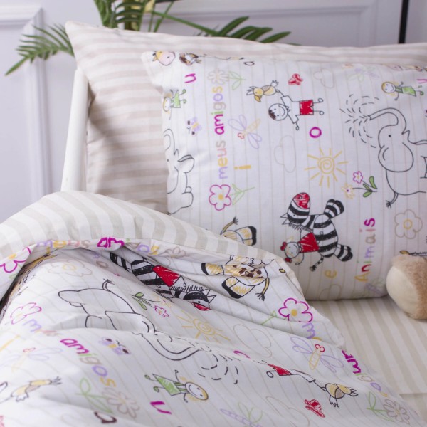 Фото - Комплект постільної білизни MirSon Ranforce Elite Kids Time 19-0001 Animais 143х210 см (2200006979487)